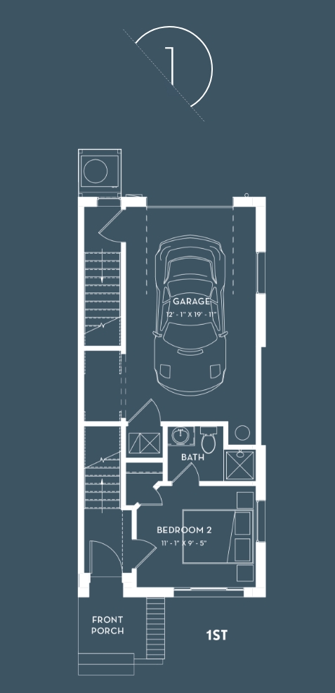 Alloy Townhomes on 36th Street pewter floorplan floor 1