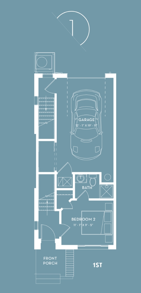 Alloy Townhomes on 36th Street sterling floorplan floor 1