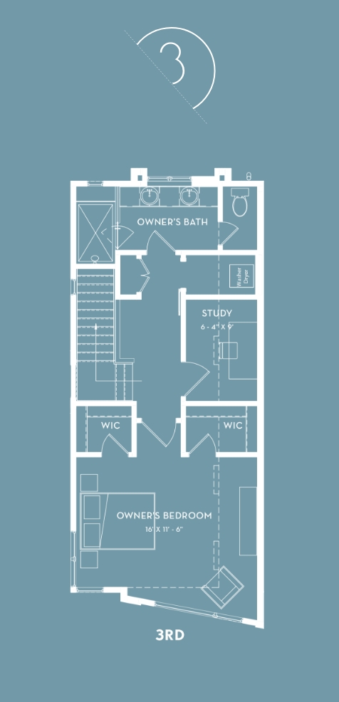 Alloy Townhomes on 36th Street sterling floorplan floor 3