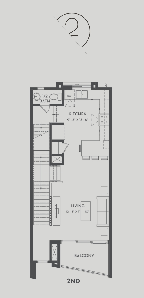 Alloy Townhomes on 36th Street zinc floorplan floor 2
